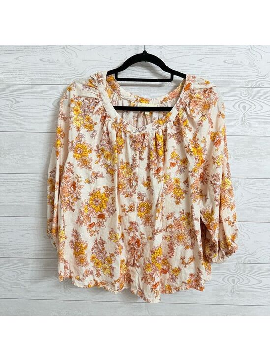 Cynthia Rowley Tops - Cynthia Rowley Women’s Orange & Yellow Floral Boho Top. Size L